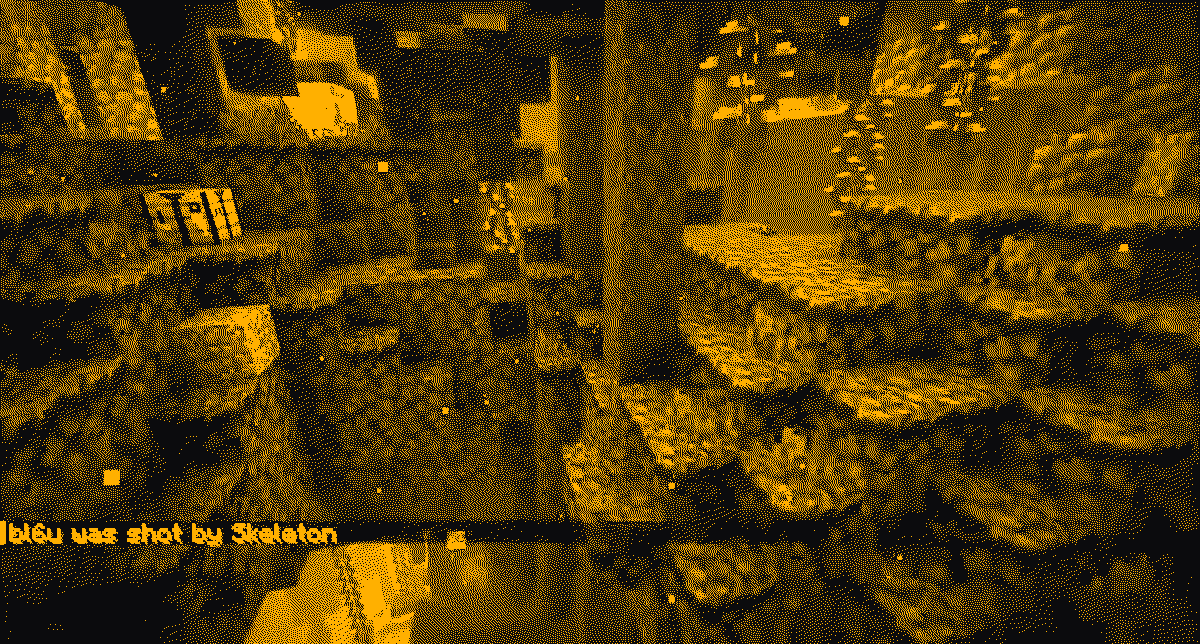 Image CCTV tramée : ruines cratérisées du spawn sur le serveur Minecraft anarchy eternel.eu